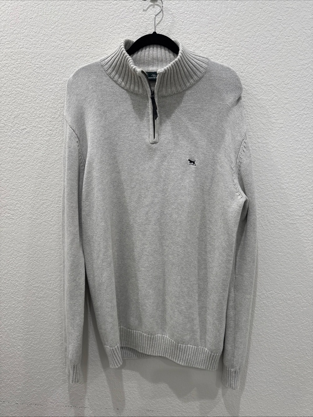 Rodd & Gunn Men’s Large 1/4 Zip Sweater Cotton Knit Pullover Oatmeal Mock Neck